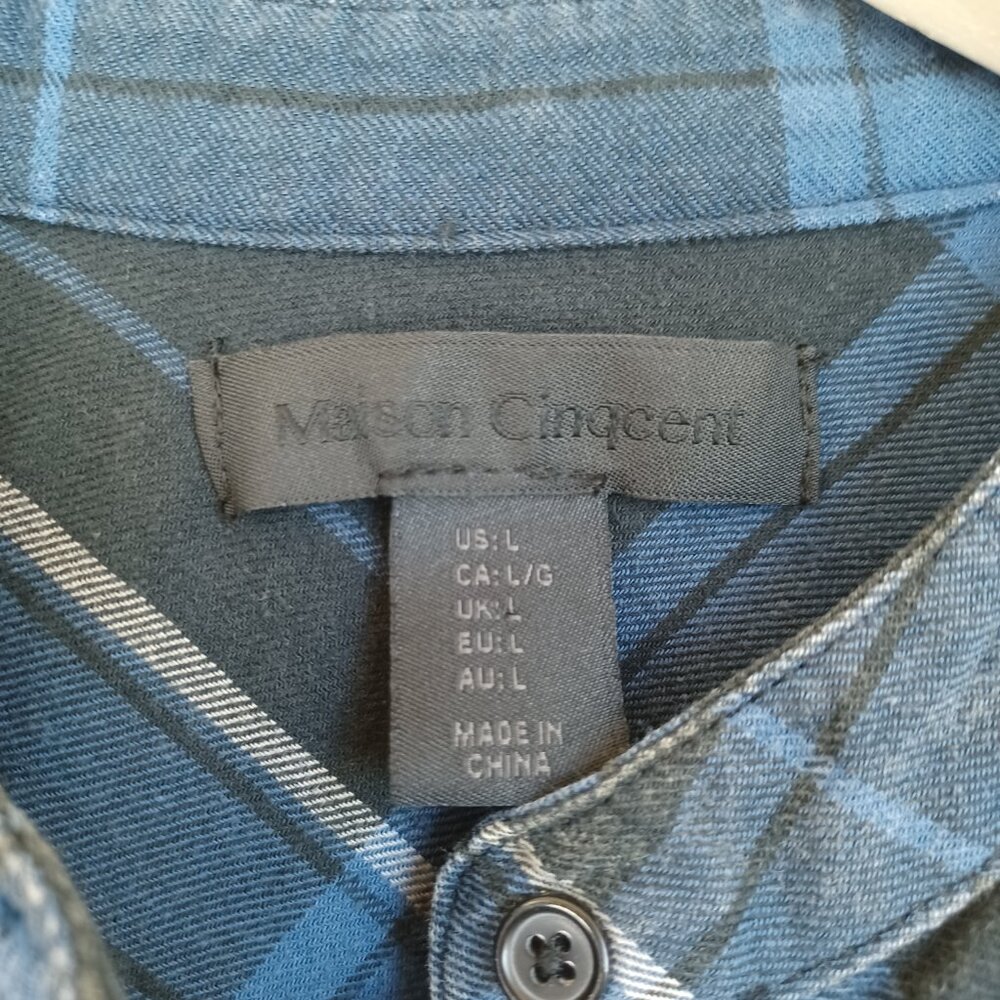 Maison Cinqcent Shirt Plaid Cotton Ruffle Detail Western Top Womens Large - Picture 6 of 8